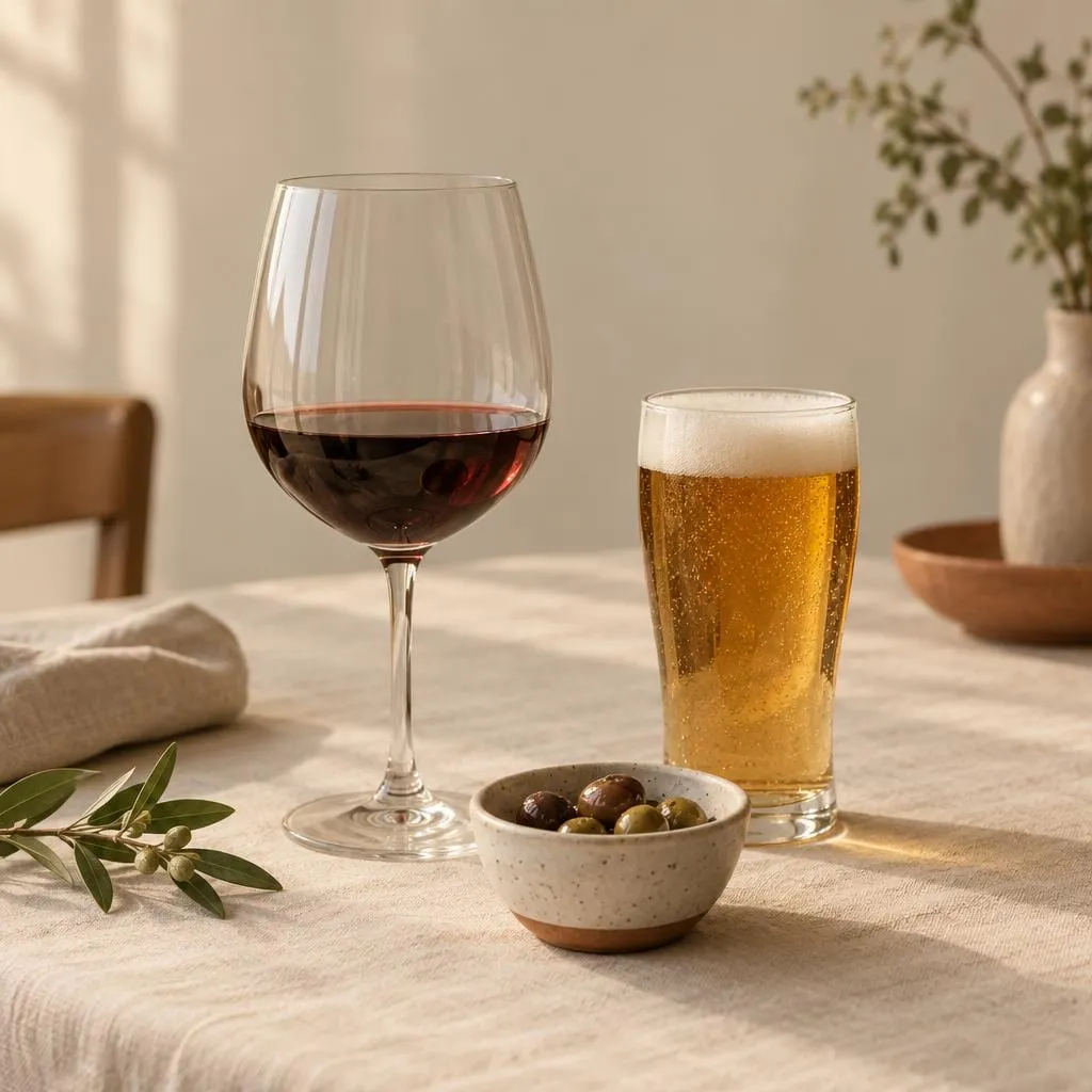Alkohol, angerichtet in einer hellen Keramikschale