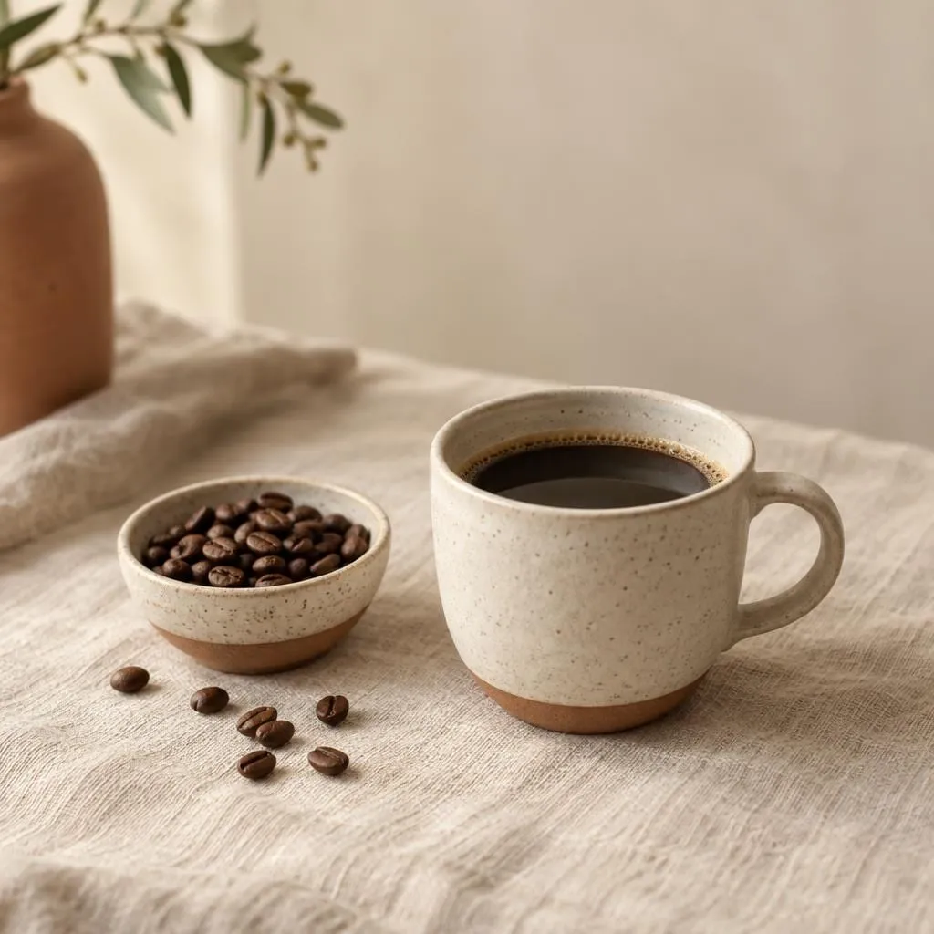Kaffee, angerichtet in einer hellen Keramikschale